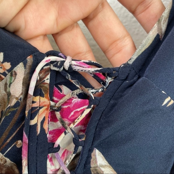 NICHOLAS Lucile Floral Corset Bra Dress - Navy - Picture 7 of 15